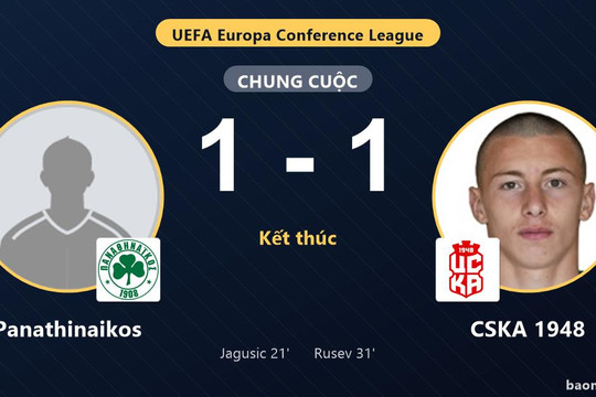 Panathinaikos và CSKA 1948 chia điểm ở vòng loại Conference League