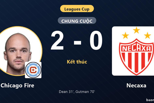 Chicago Fire thắng Necaxa, còn Necaxa trắng tay ở Leagues Cup