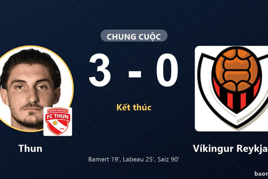 Thun thắng đậm, Víkingur Reykjavík trắng tay tại Stockhorn Arena