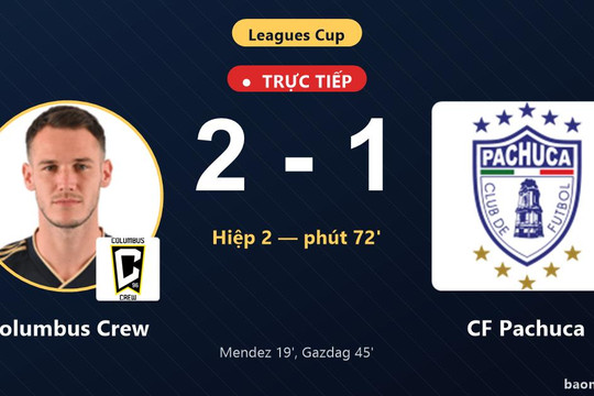 Trực tiếp Columbus Crew vs CF Pachuca: CF Pachuca rút ngắn cách biệt 2-1