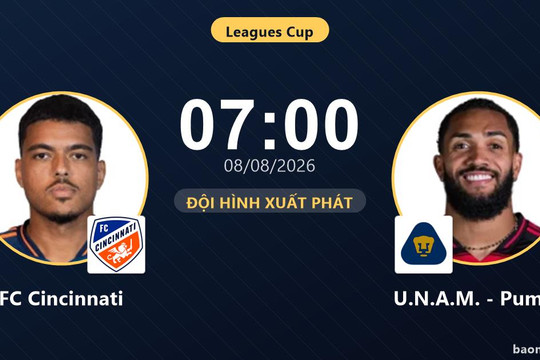 Trực tiếp FC Cincinnati vs U.N.A.M. - Pumas: Trận đấu đang diễn ra
