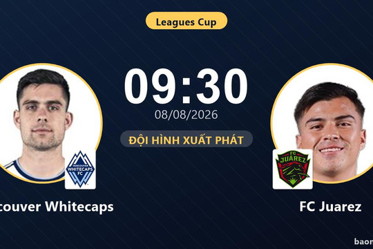 Trực tiếp Vancouver Whitecaps vs FC Juarez: Đội hình xuất phát