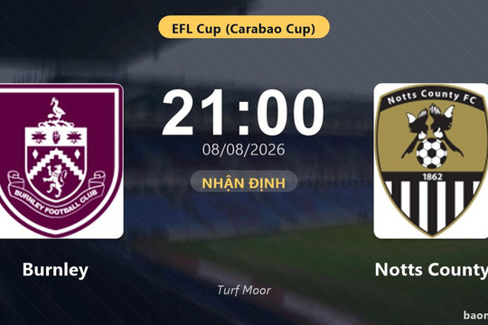 Nhận định Burnley vs Notts County: đội hình dự kiến