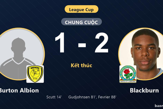 Ngược dòng hạ Burton Albion, Blackburn giành vé đi tiếp tại League Cup