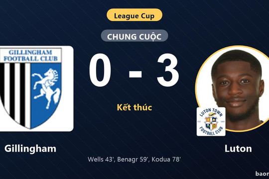 Đánh bại Gillingham 3-0, Luton thẳng tiến vào vòng trong, tiễn đối thủ rời League Cup