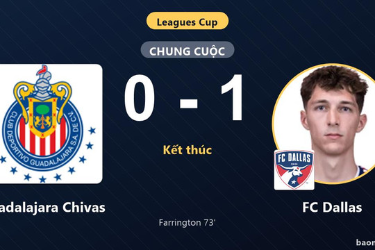 Farrington lập công, FC Dallas khiến Guadalajara Chivas ôm hận tại Leagues Cup