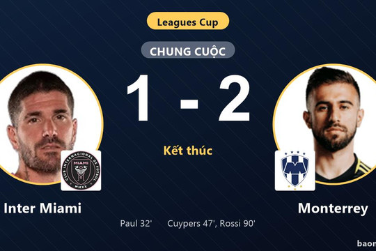 Inter Miami bị Monterrey ngược dòng quật ngã 1-2 ngay trên sân nhà tại Leagues Cup
