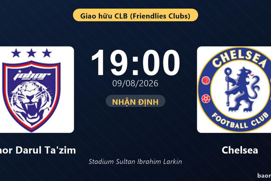 Nhận định Johor Darul Ta'zim vs Chelsea: đội hình dự kiến