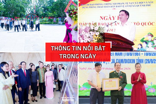 Nghệ An: Thông tin nổi bật ngày 10/8