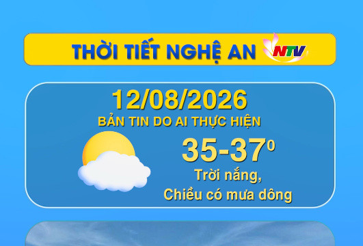 Thời tiết Nghệ An hôm nay 12/08/2026