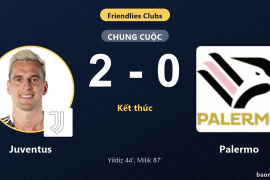Đánh bại Palermo 2-0, Juventus khẳng định sự vượt trội trong trận giao hữu tại Perth