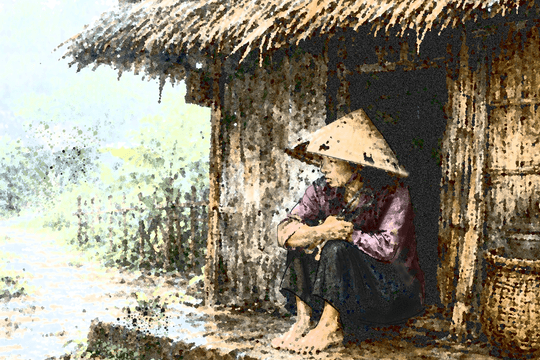 Mưa trên mái lá