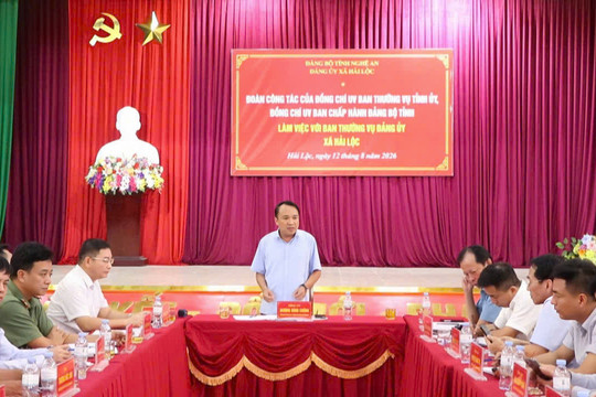 Phó Chủ tịch Thường trực HĐND tỉnh khảo sát, làm việc tại xã Hải Lộc