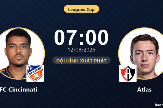 Trực tiếp FC Cincinnati vs Atlas: FC Cincinnati nhỉnh hơn về thế trận nhưng bế tắc, chưa có bàn thắng