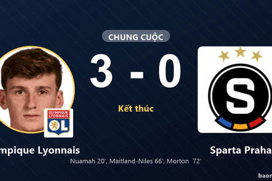 Thắng tưng bừng Sparta Praha 3-0, Olympique Lyonnais khẳng định sức mạnh tại sân nhà