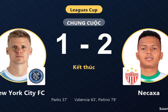 Bị Necaxa ngược dòng đánh bại 1-2, New York City FC trắng tay trên sân nhà