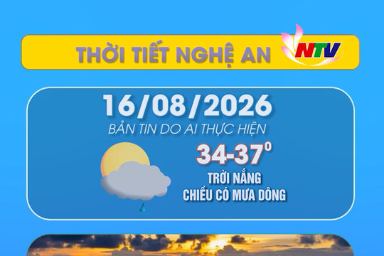 Thời tiết Nghệ An hôm nay - 16/08/2026