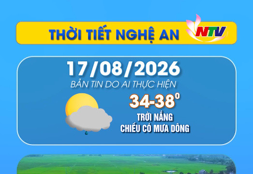 Thời tiết Nghệ An hôm nay 17/08/2026