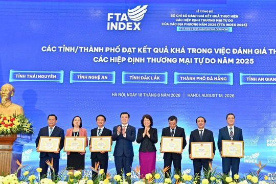 Nghệ An đứng thứ 8/34 bảng xếp hạng chỉ số FTA của cả nước