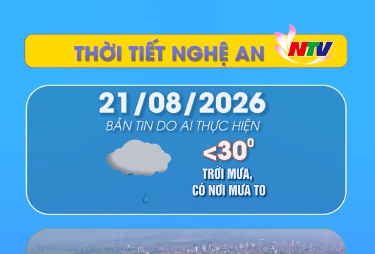 Thời tiết Nghệ An hôm nay 21/08/2026