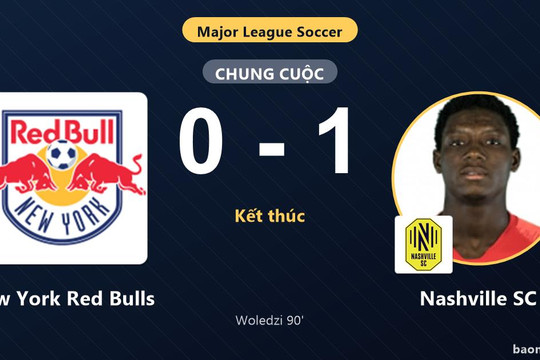 Thắng New York Red Bulls phút 90, Nashville SC vững ngôi đầu dù cả hai cùng đi tiếp