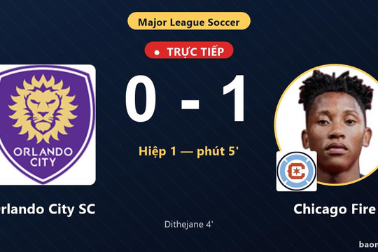 Trực tiếp Orlando City SC vs Chicago Fire: Chicago Fire mở tỷ số