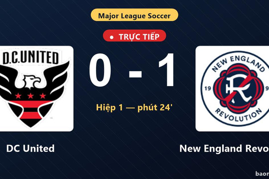 Trực tiếp DC United vs New England Revolution: New England Revolution mở tỷ số
