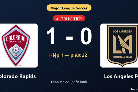 Trực tiếp Colorado Rapids vs Los Angeles FC: Colorado Rapids mở tỷ số