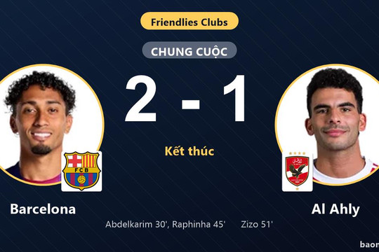 Đánh bại Al Ahly 2-1, Barcelona giành chiến thắng nhọc nhằn ở trận giao hữu