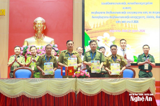 Hội nghị hợp tác bảo đảm an ninh trật tự giữa Công an tỉnh Nghệ An với Công an 3 tỉnh nước bạn Lào