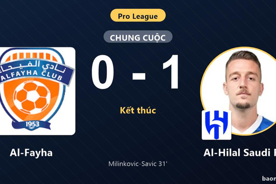 Al-Hilal Saudi FC lên nhì bảng, Al-Fayha khởi đầu trắng tay