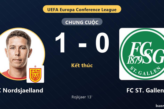 Rojkjaer đưa FC Nordsjaelland đi tiếp, FC ST. Gallen bị loại