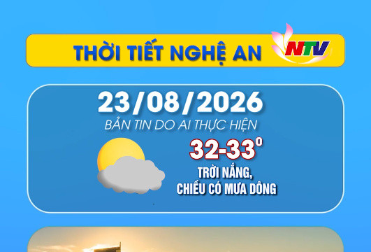Thời tiết Nghệ An hôm nay 23/8/2026