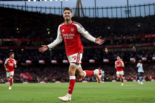 Kai Havertz nổ súng trước Coventry, củng cố vững chắc vị thế tiền đạo số một tại Arsenal