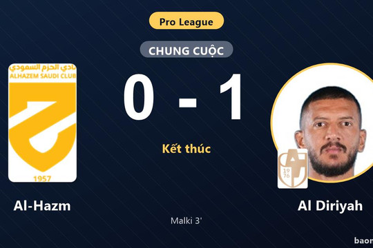 Malki ghi bàn sớm, Al Diriyah hạ gục chủ nhà Al-Hazm tại Pro League