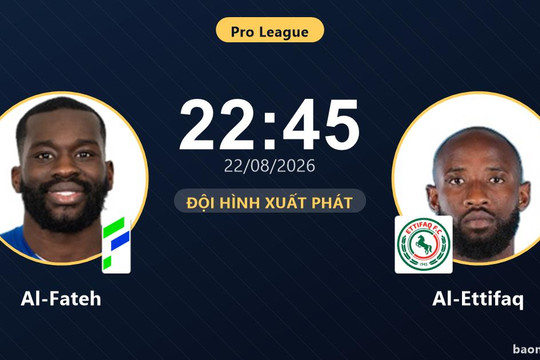 Trực tiếp Al-Fateh vs Al-Ettifaq: Hiệp 2 bắt đầu, hòa 0-0