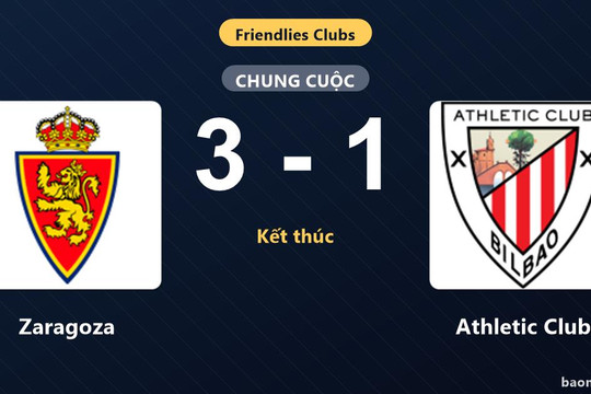 Đánh bại Athletic Club, Zaragoza tạo đà hưng phấn ở trận giao hữu