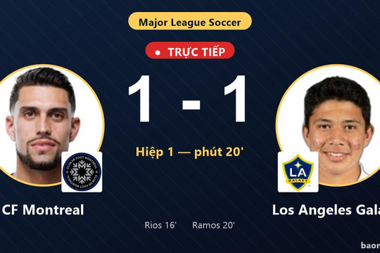 Trực tiếp CF Montreal vs Los Angeles Galaxy: Hiệp 2 bắt đầu, hòa 1-1