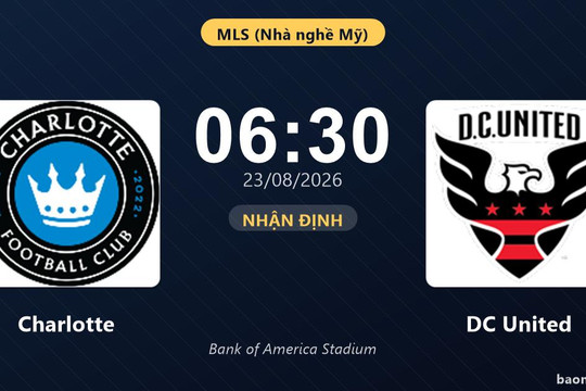 Trực tiếp Charlotte vs DC United: Hiệp 2 bắt đầu, hòa 0-0