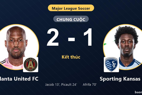 Đánh bại Sporting Kansas City 2-1, Atlanta United đẩy đối thủ lún sâu ở đáy bảng