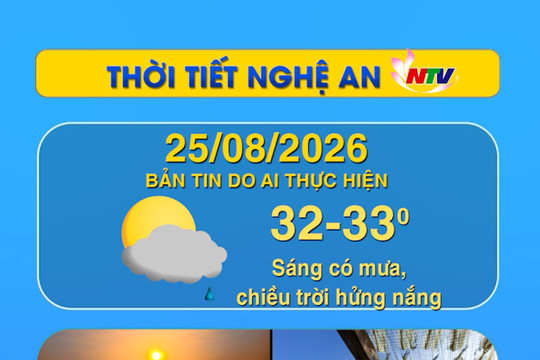 Thời tiết Nghệ An hôm nay 25/08/2026