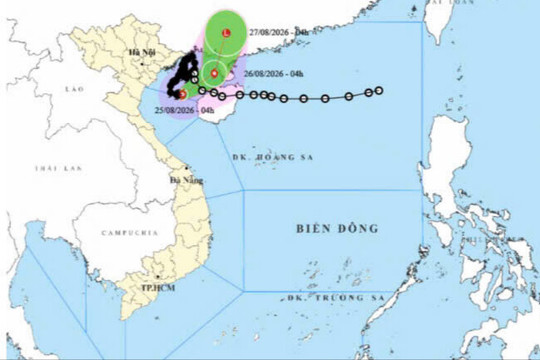Tin nhanh bão số 4 - cập nhật lúc 5h sáng 25/8