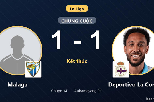Malaga chia điểm Deportivo La Coruna tại La Rosaleda, đôi bên chưa thể bứt phá