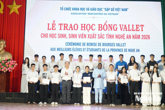 116 học sinh, sinh viên xuất sắc của Nghệ An được nhận học bổng Vallet
