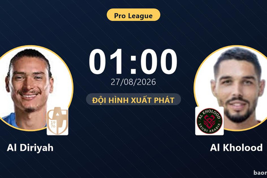 Trực tiếp Al Diriyah vs Al Kholood: Hiệp 2 bắt đầu, hòa 0-0