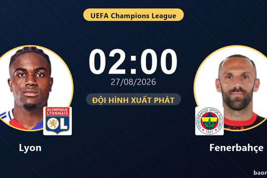 Trực tiếp Lyon vs Fenerbahçe: Trận đấu đang diễn ra