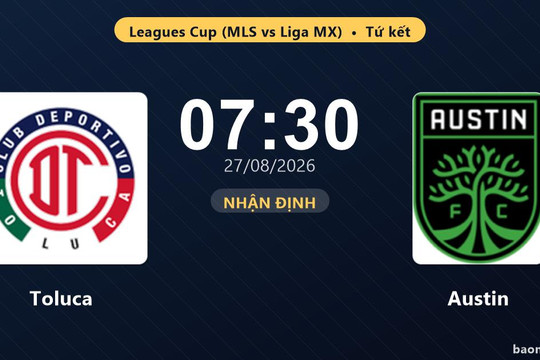 Nhận định Toluca vs Austin: Thắng để đi tiếp
