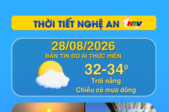 Thời tiết Nghệ An hôm nay - 28/08/2026