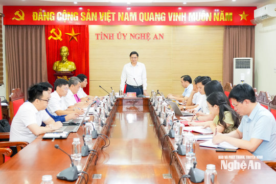 Ban Thường vụ Đảng ủy Các cơ quan Đảng tỉnh Nghệ An họp phiên thường kỳ tháng 8/2026