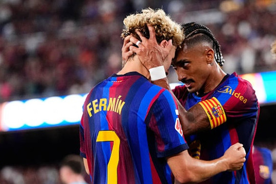 Barcelona hạ gục Athletic Club 2-0: Raphinha và Fermin Lopez tỏa sáng rực rỡ tại Camp Nou